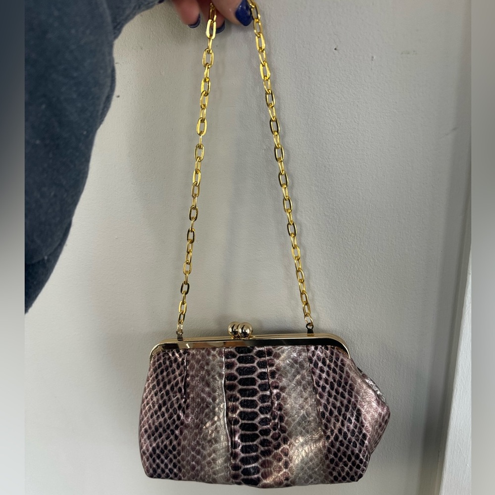 Snake Print Evening Bag